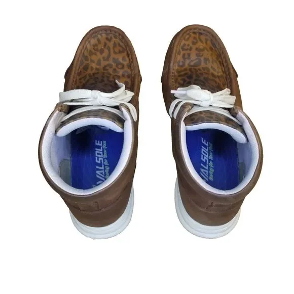 Ariat Spitfire Boots Women's 10 Brown Leather Chukka Chasing Cheetah 10046942 - Picture 2 of 7